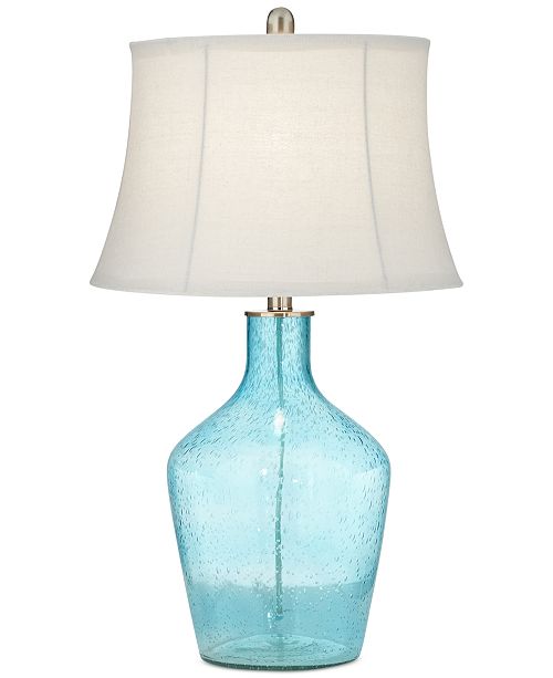 blue glass lamp set