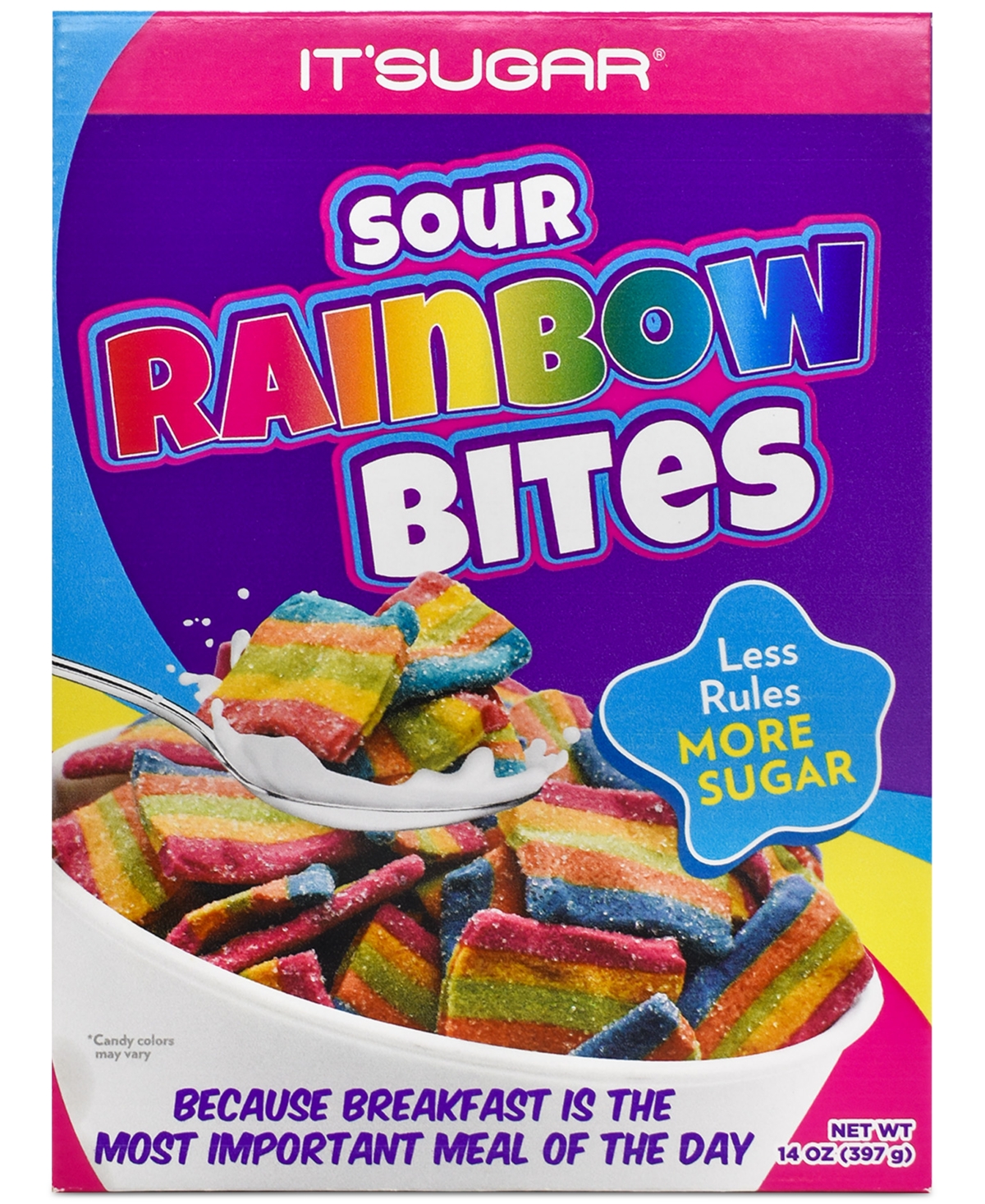 It'sugar Sour Rainbow Bites Cereal Box, 14 Oz.