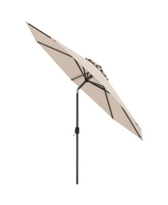 300 CM Patio Umbrella Heavy Duty Market Umbrella w/ Tilt Mechanism Crank Handle