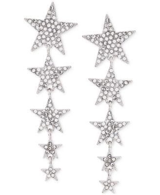 GUESS - Silver-Tone Pav&eacute; Star Statement Earrings