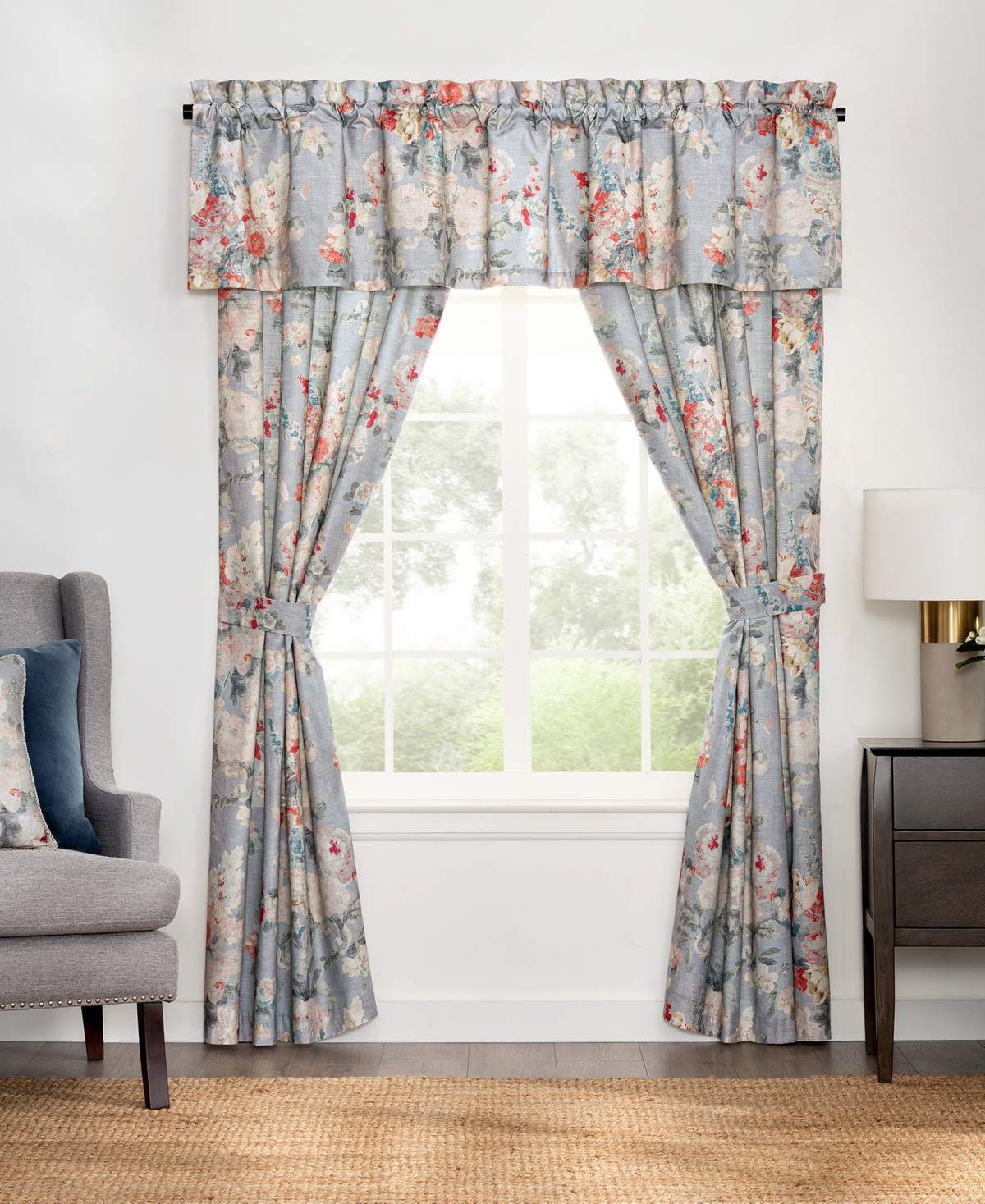 Penelope Window Panel Set, 84" x 50" - Gray