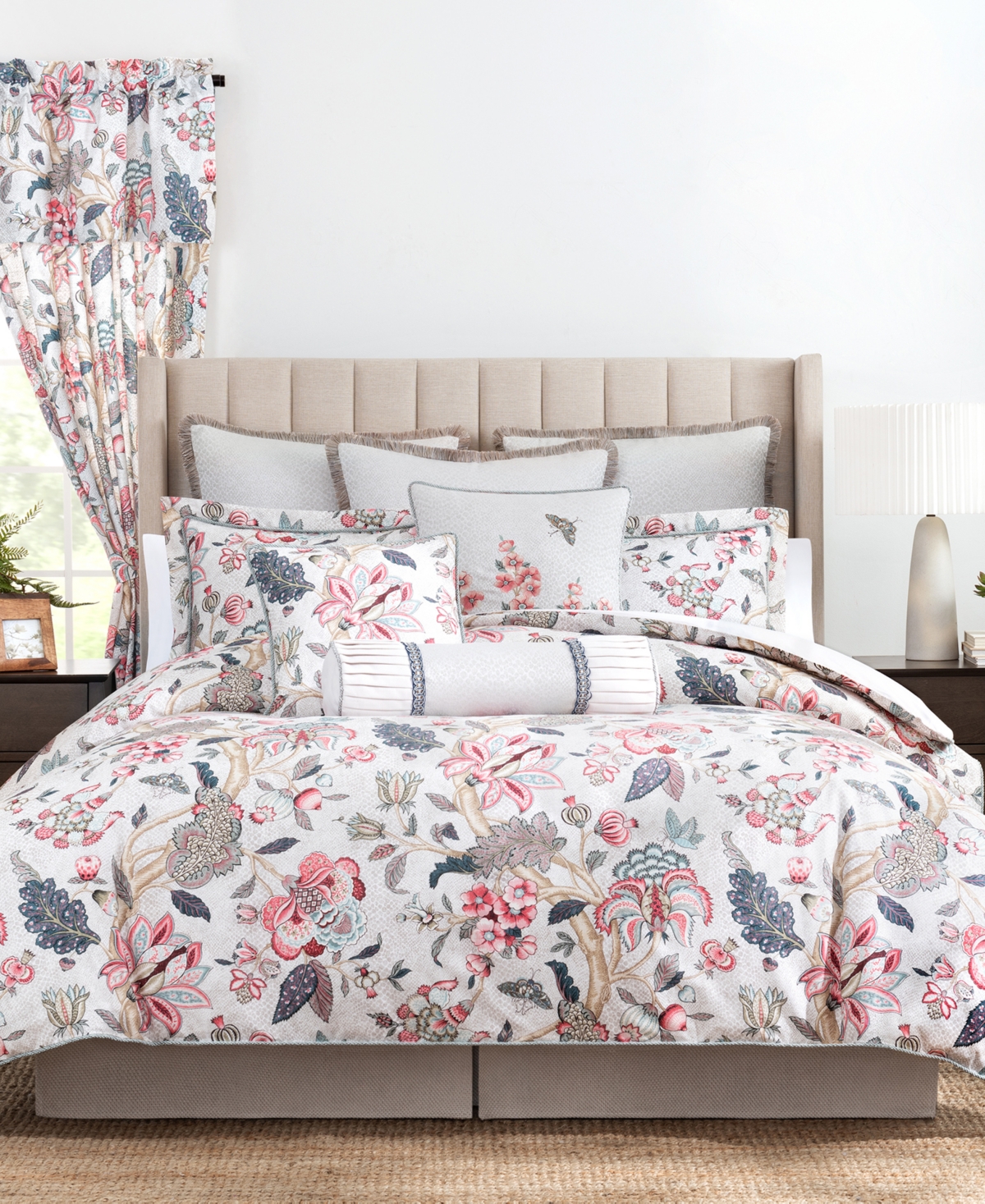 Rose Tree Talia Jacobean Print Decorative Pillow