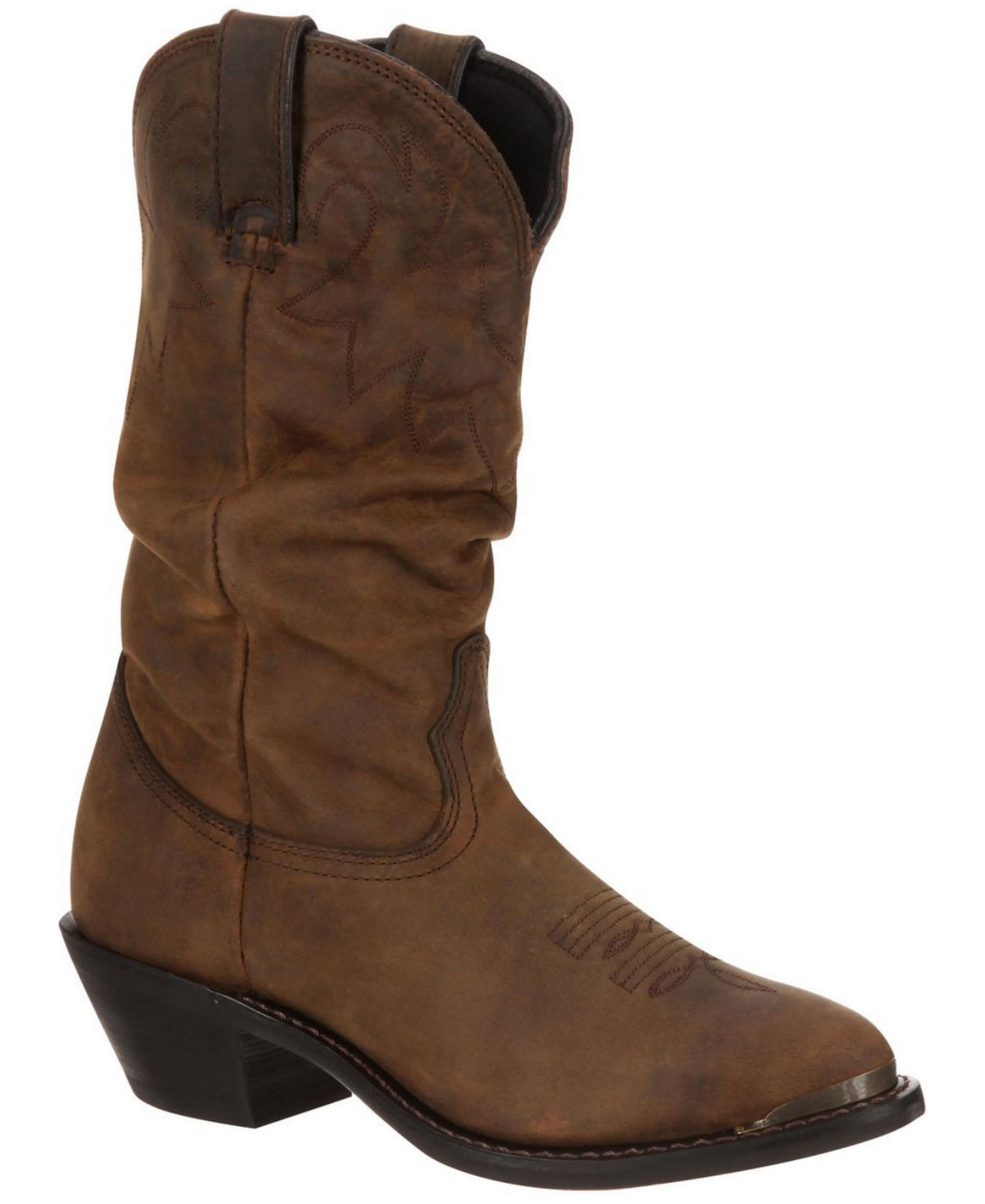 Женские ботинки Durango Distressed Tan Slouch Western Boot, цвет: Рыжевато-коричневый — фото 1