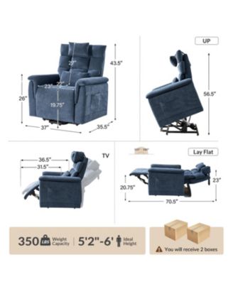 Embrace Traditional Power Lift Recliner with Heat and Massage