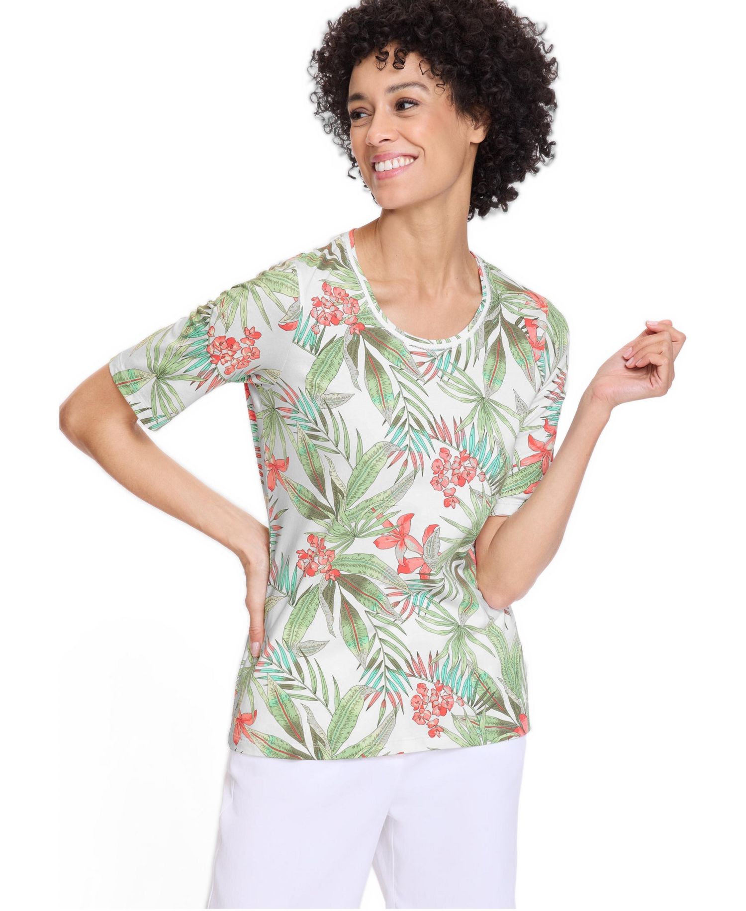 Women's Tropical Print T-Shirt