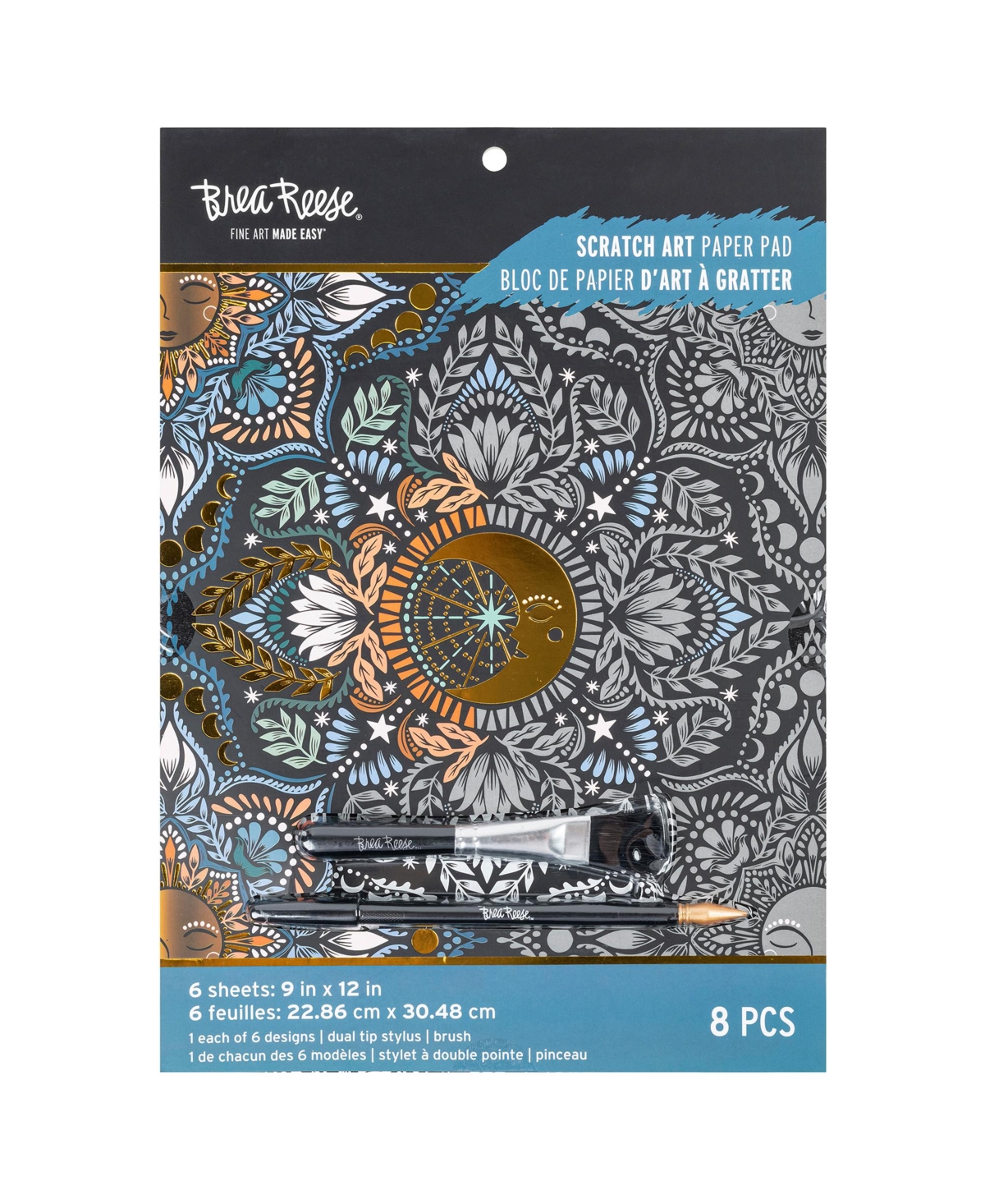 Scratch Art: Paper Pad - Moon & Sun