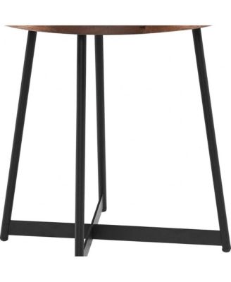 21.66" X 21.66" X 22.05" Round Side Table In American Walnut And Black