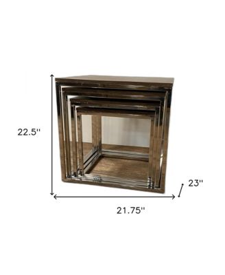 Set Of 4 Modern Rustic Nesting Accent Tables