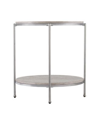 Wood and Iron Rectangular End Table with Shelf for Living Room or Bedroom