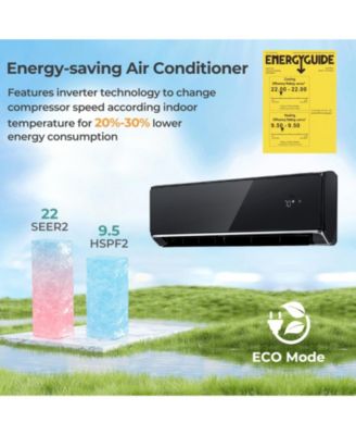 12000 BTU 22 SEER2 208-230V Wifi Enabled Mini Split Air Conditioner and Heater White