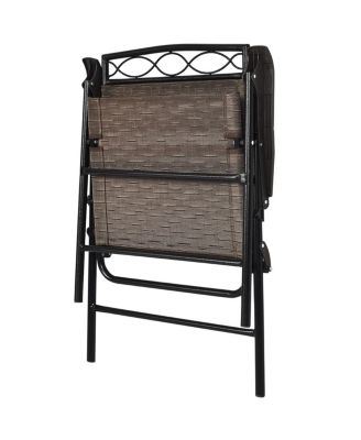 3PCS Bistro Set Conversation Set Pub Patio Outdoor w/ Folding Chairs Table