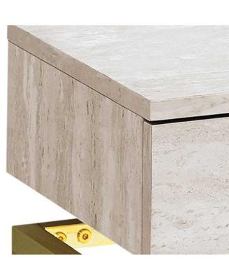 Wood and Metal End Table with Drawer – Industrial Style Accent Table for Living Room or Bedroom