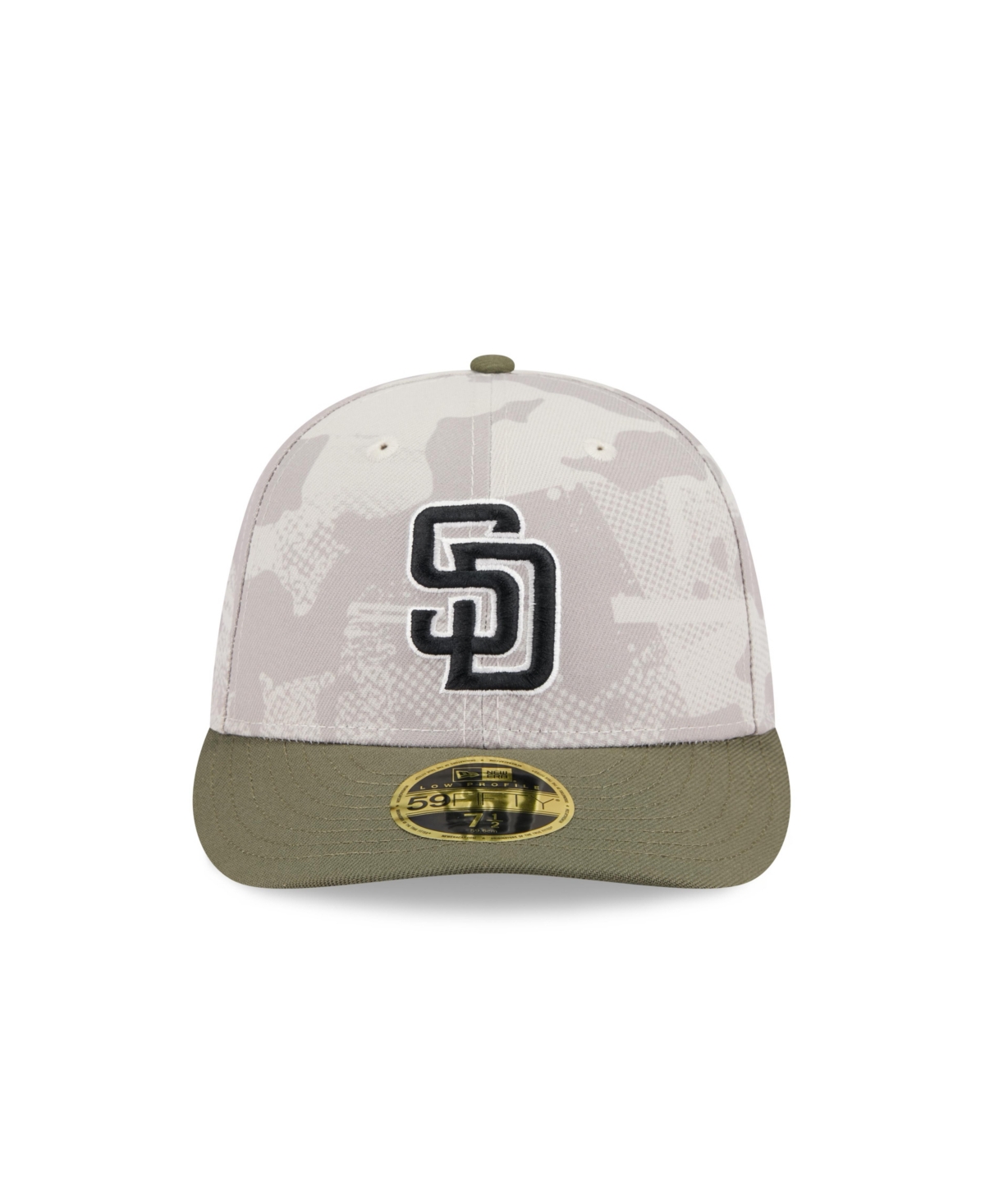 New Era Men's Light Beige/olive San Diego Padres 2025 Armed Forces Day Low Profile 59fifty Fitted Hat