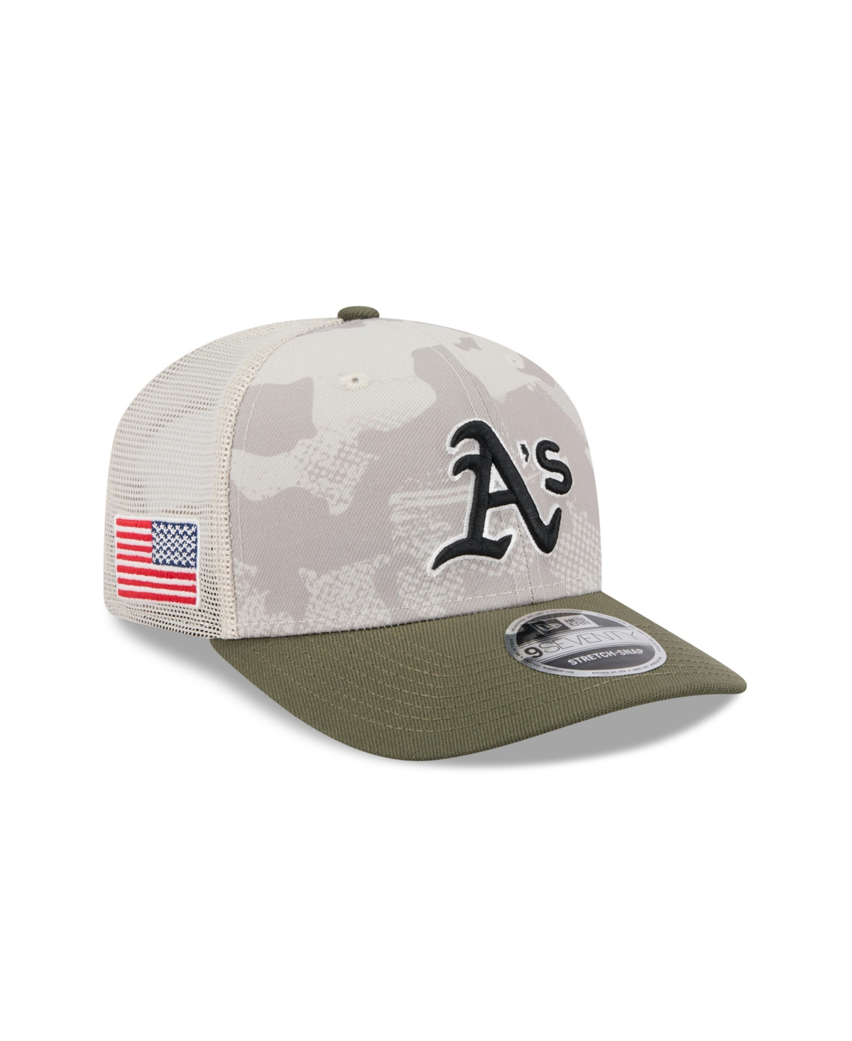 NEW ERA MEN'S LIGHT BEIGE/OLIVE ATHLETICS 2025 ARMED FORCES DAY 9SEVENTY ADJUSTABLE HAT 