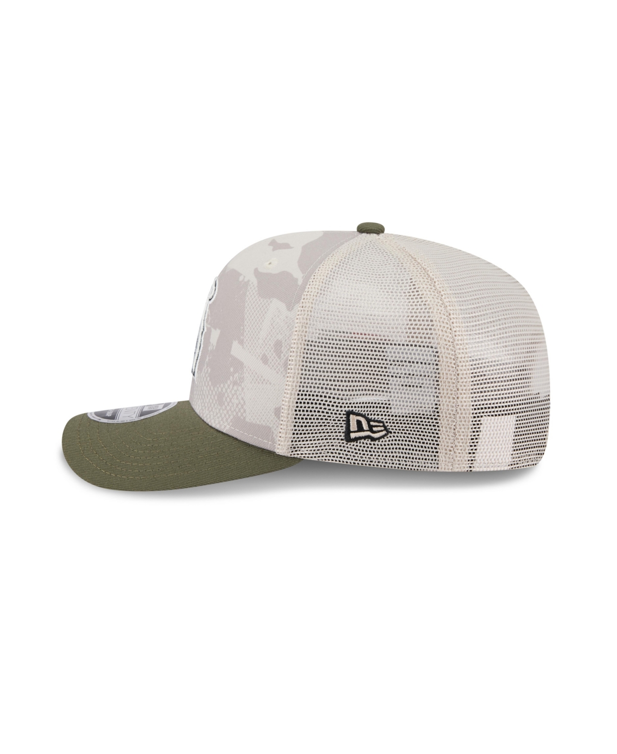 New Era Men's Light Beige/olive Los Angeles Angels 2025 Armed Forces Day 9seventy Adjustable Hat