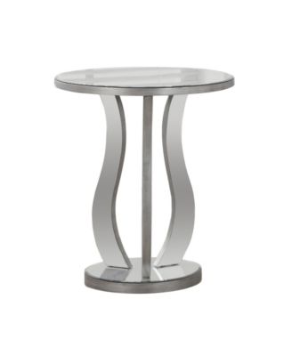 Modern Farmhouse End Table with  Glass Top and Glass Frame