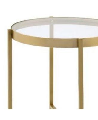Contemporary Round Accent Table in Powder-Coated Metal