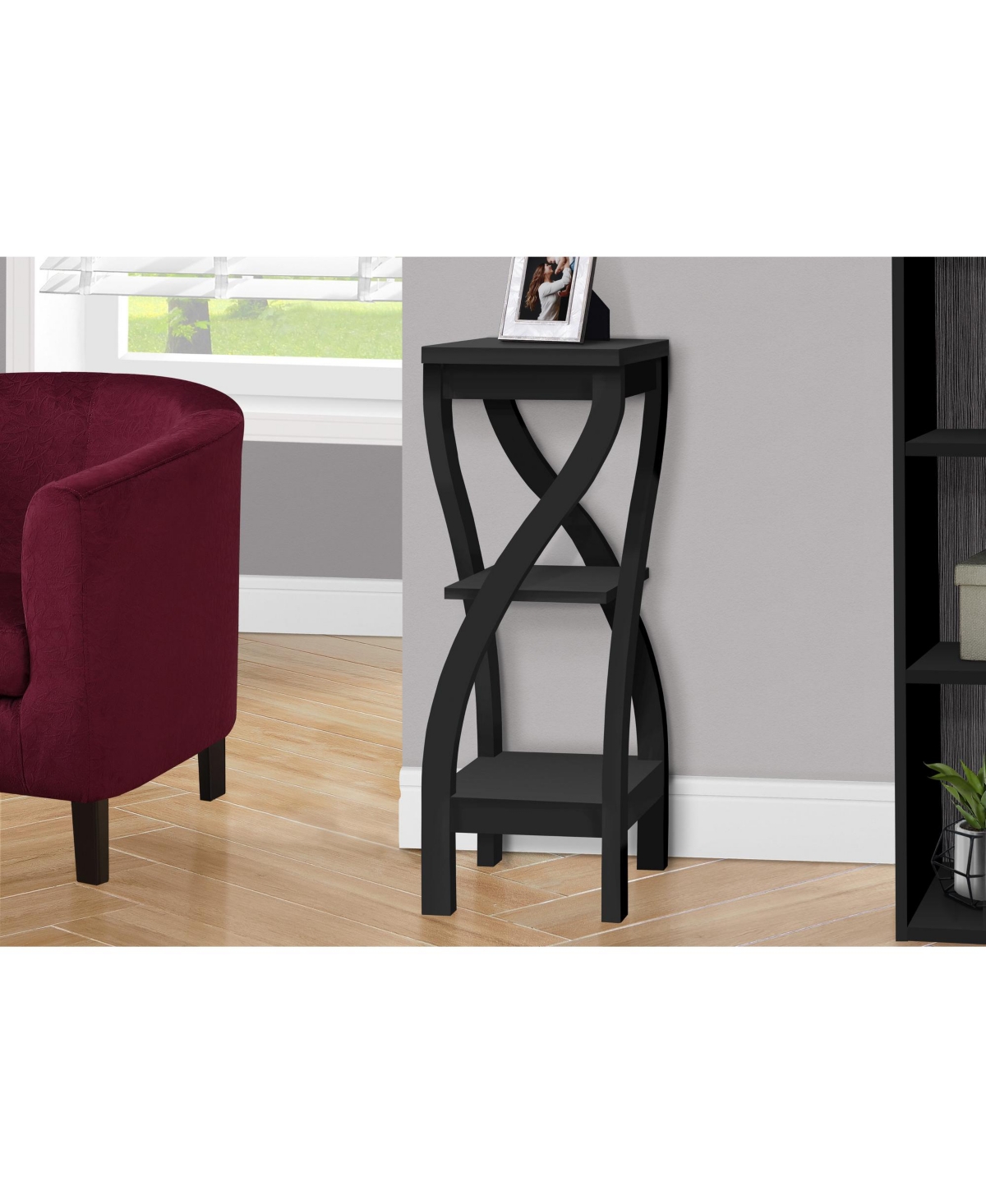 Wood Square End Table with Two Shelves – Functional and Stylish Storage Solution for Living Room