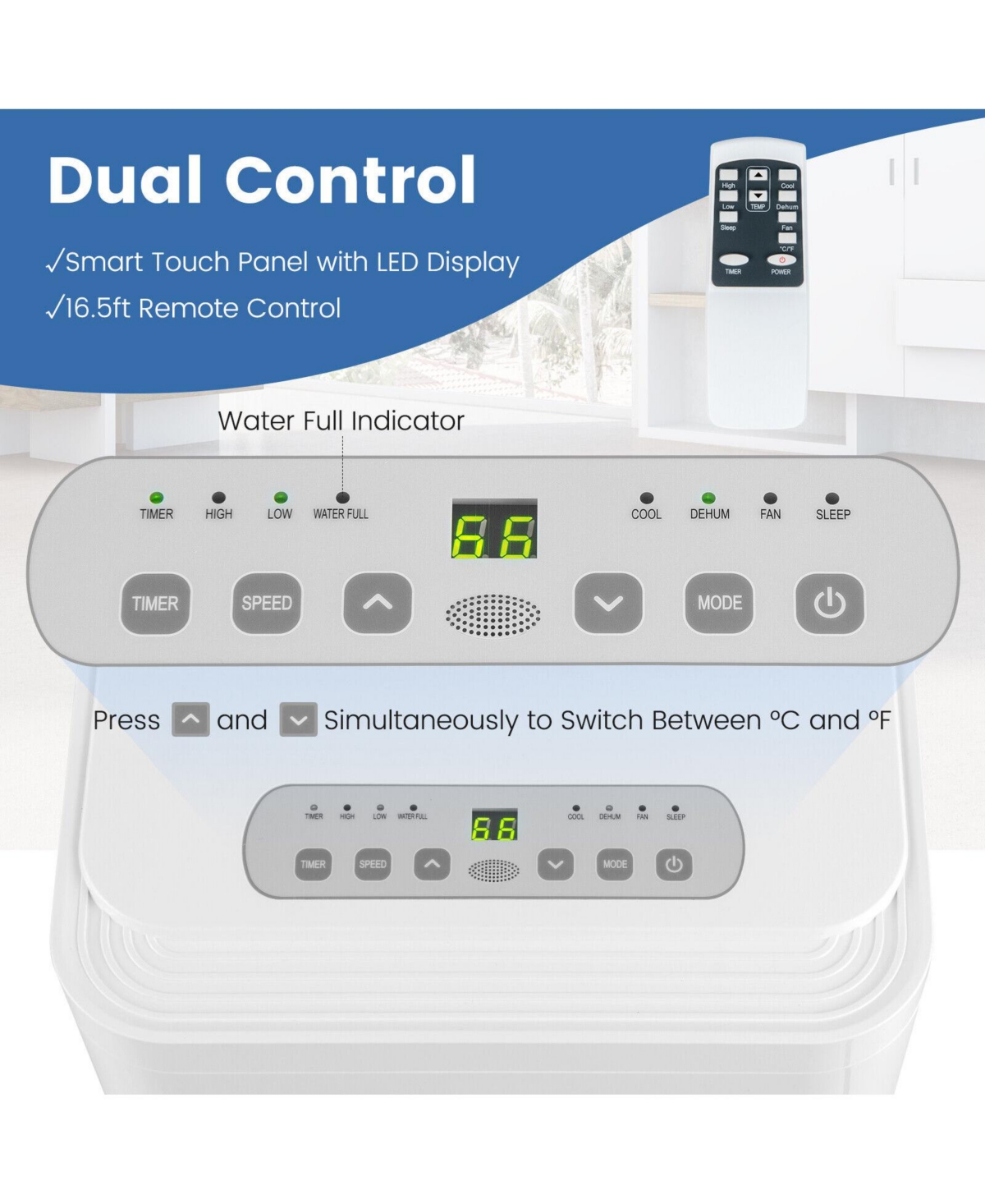 5000 Btu Portable Air Conditioner Cools 250 Sq.Ft