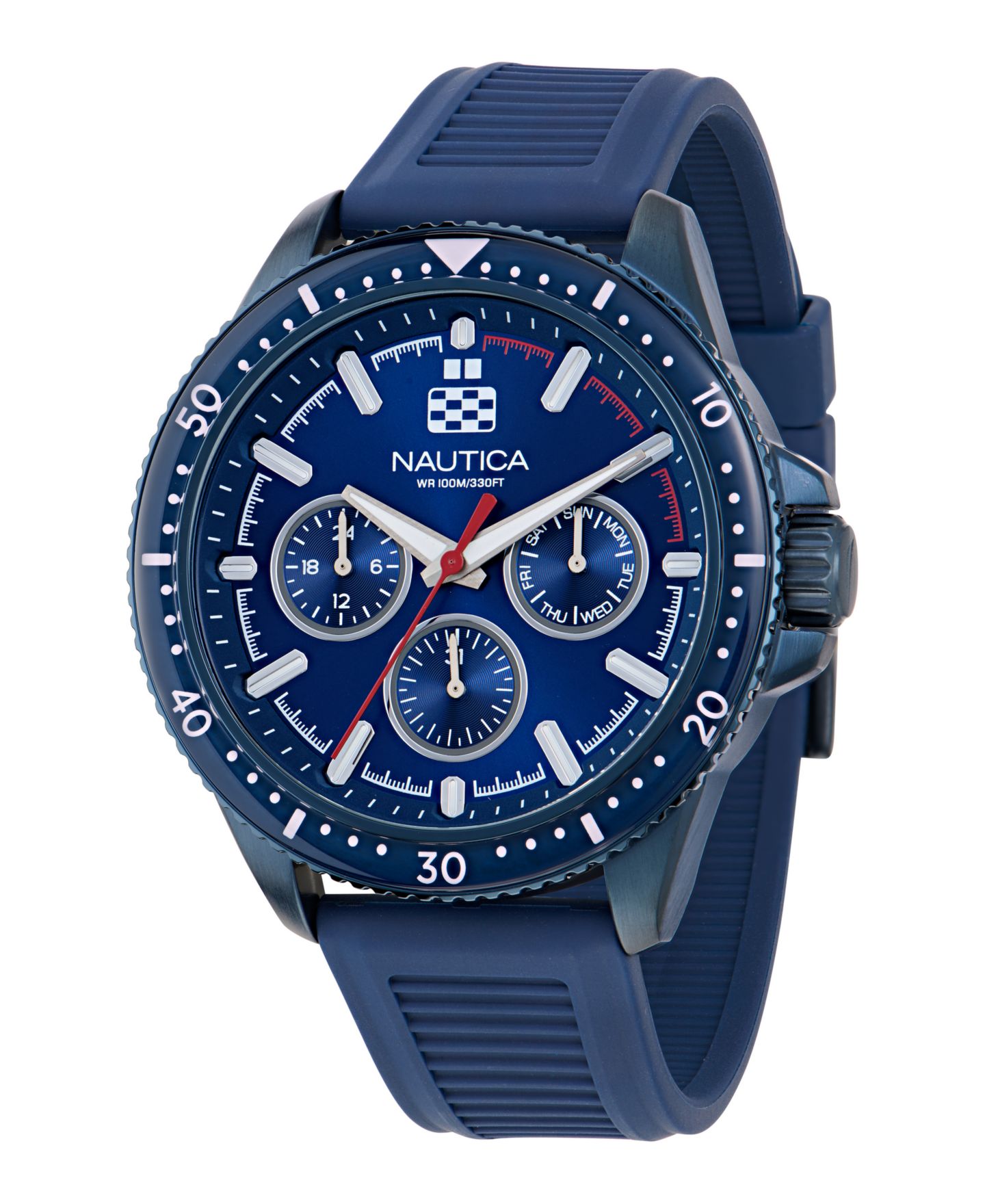 Мужские часы Nautica Analog Blue Silicone Watch Set, 46mm — фото 4