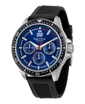 Men's Analog Blue Silicone Watch Set, 46mm