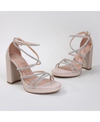 Gretta Rhinestone Strappy Platform Heels