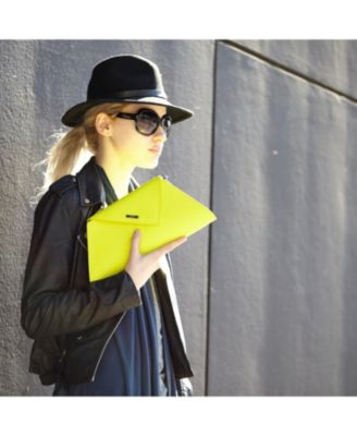 Yellow Purse Leather Clutch Bag Unique Evening Purse Women's Handbag