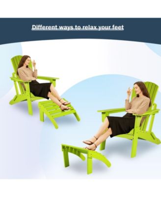 Outdoor Adirondack Ottoman, HDPE Adirondack Chair Ottoman, Outdoor Patio Weather Resistant  for Patio, Porch, Backyard, Garden, Lawn, Deck