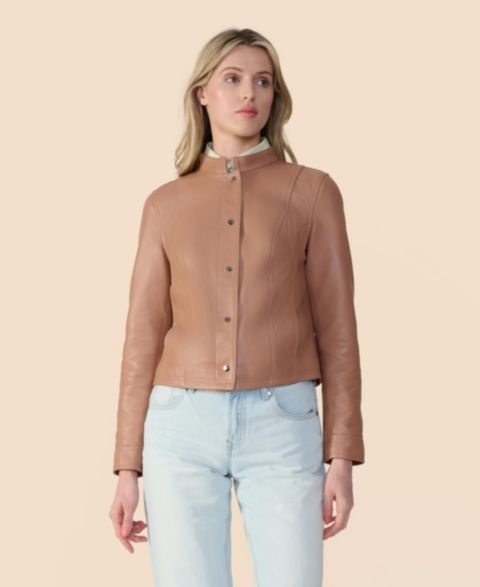 Женские куртки Furniq UK Leather Bomber Jacket, Created for Macy s