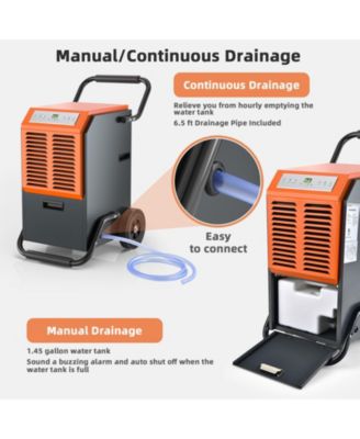 Portable Commercial Dehumidifier with Water Tank and Drainage Pipe