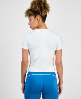 Women's Overlap Cropped Crewneck T-Shirt, Exclusively at Macy's