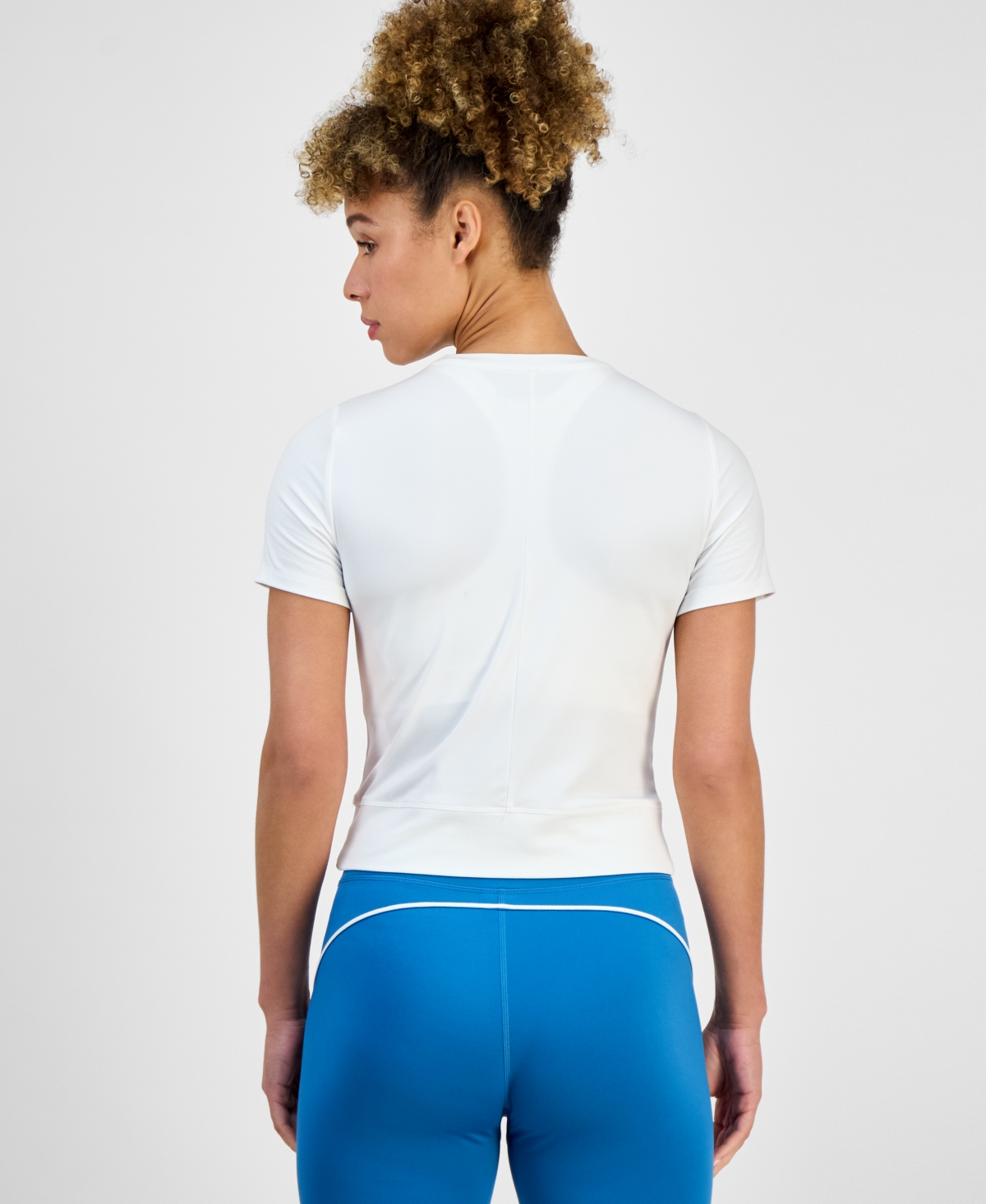 Id Ideology Women's Overlap Cropped Crewneck T-shirt, Exclusively At Macy's