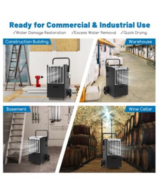 163 Pints Commercial Dehumidifier Crawl Space Dehumidifier with Pump and Drain Hose