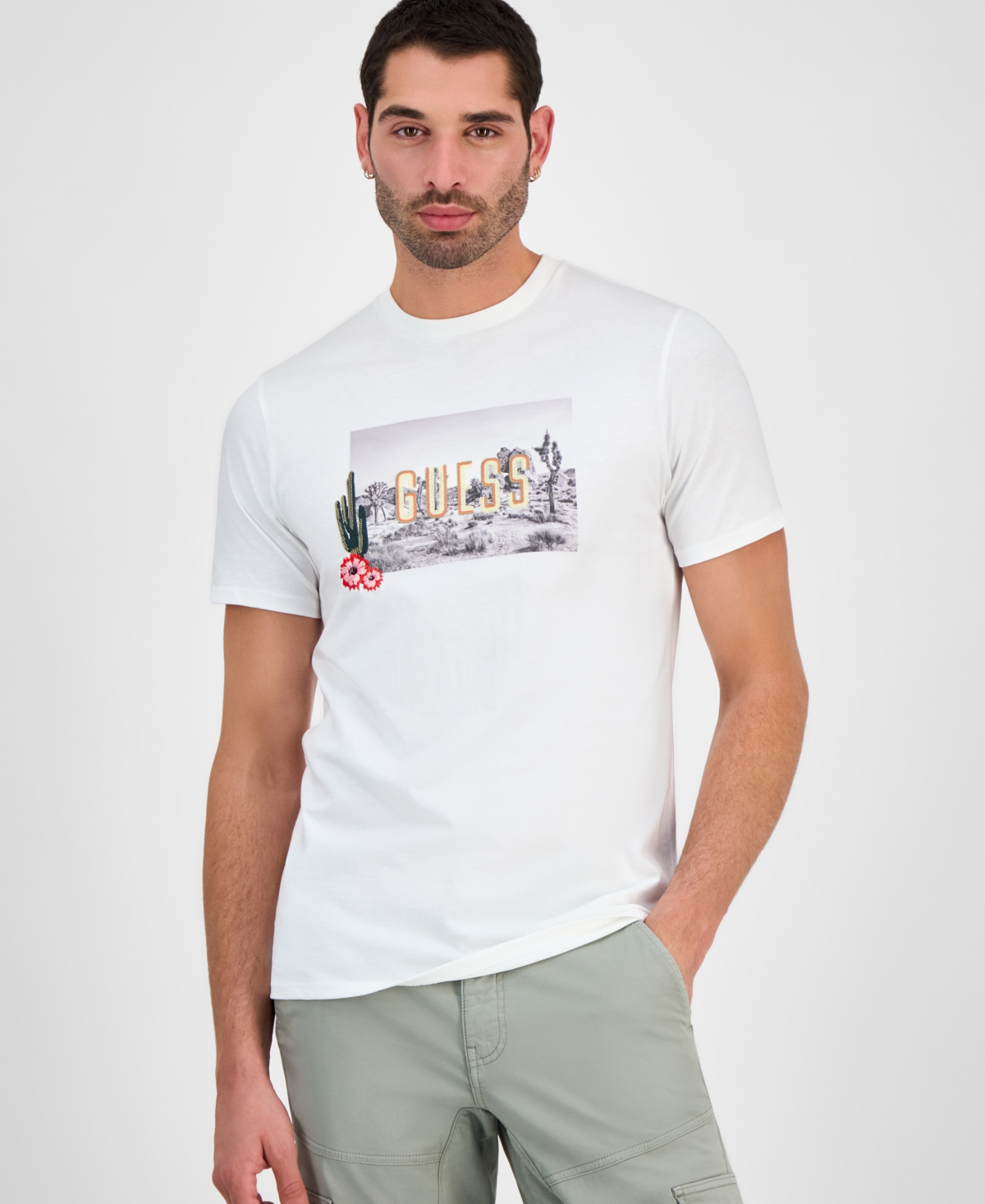 Men's Cactus Garden Short Sleeve Logo Graphic T-Shirt - Jet Black