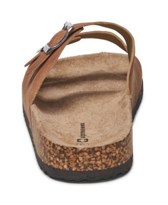 MENS DOUBLE STRAP CASUAL SLIDES FLAT SANDALS