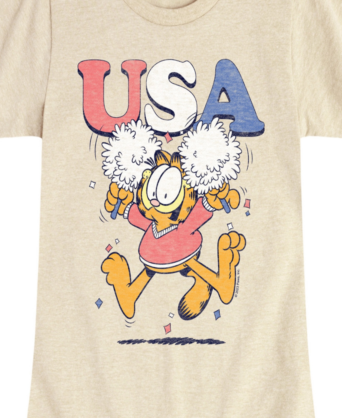 HYBRID APPAREL BIG GIRLS GARFIELD USA CHEERLEADER GRAPHIC T-SHIRT 