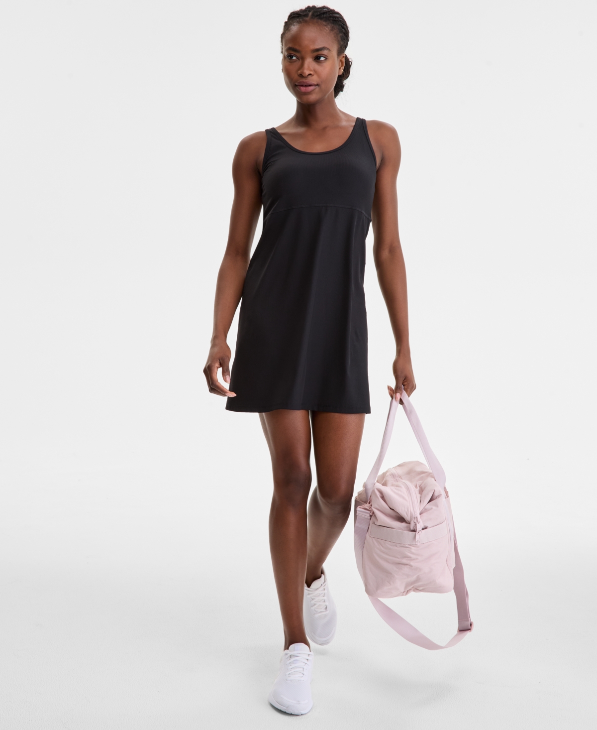 Women's Performance Ribbed Sleeveless Dress, Exclusively at Macy's - Light Berry