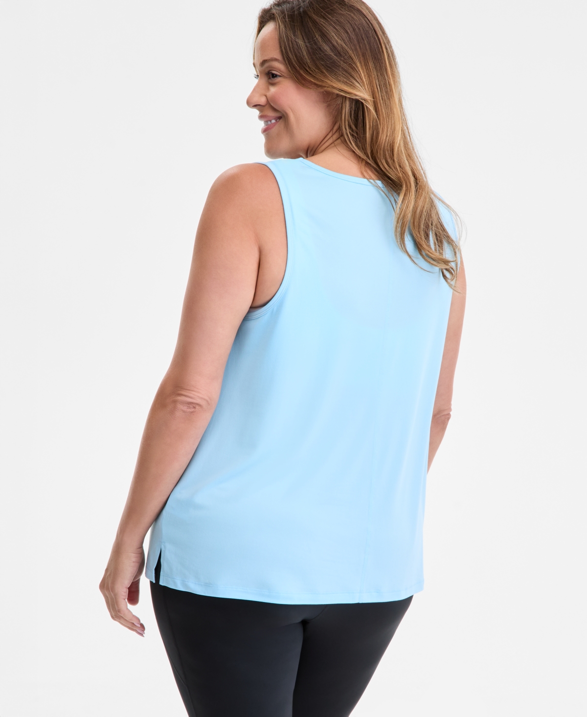 Id Ideology Plus Size Solid Essentials Crewneck Tank Top, Created For Macy's