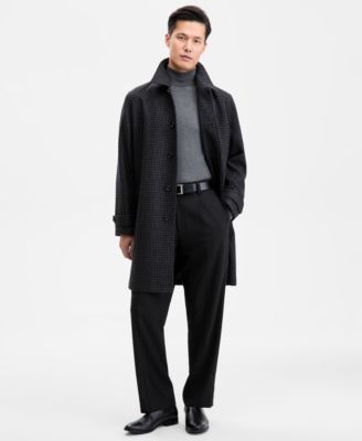 Hugo Boss - Men's Regular-Fit Houndstooth Overcoat