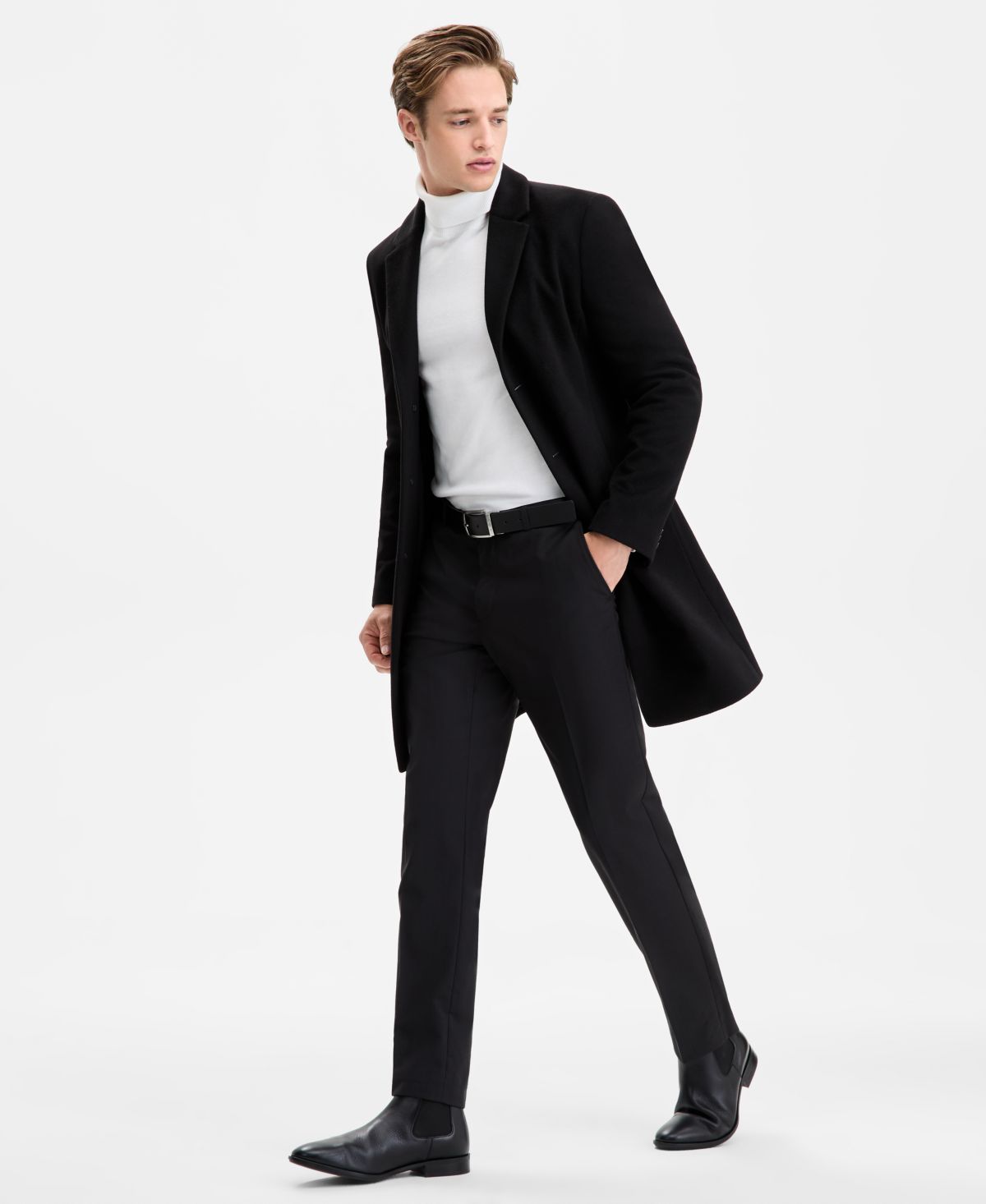 Мужское кашемировое пальто обычного покроя