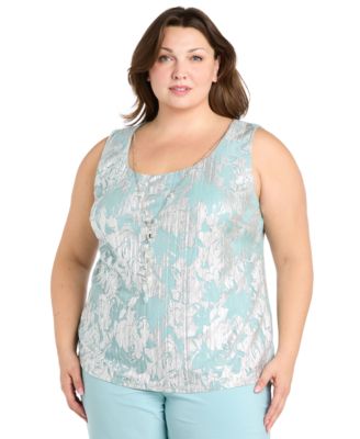 Plus Size 3-Pc. Embellished Jacket, Necklace Top & Pant Set