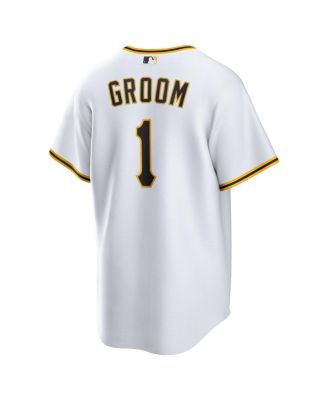 Men's&nbsp;White Pittsburgh Pirates 1 Groom Home Replica Jersey