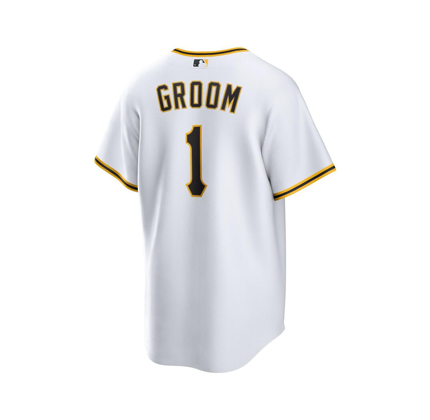 Men's White Pittsburgh Pirates 1 Groom Home Replica Jersey