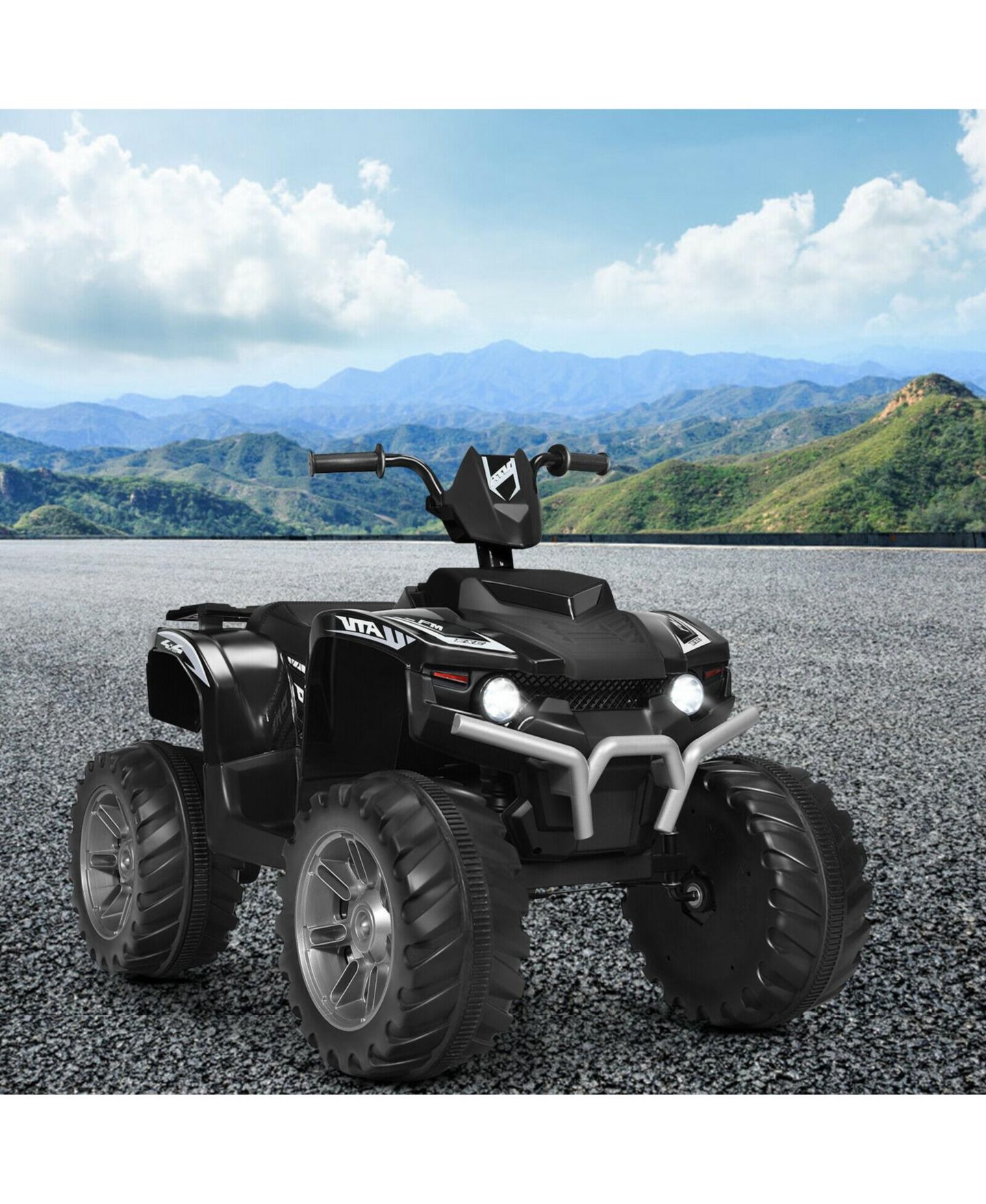 Детская игрушка Mecale 12V Kids Ride-On ATV with LED Lights, 1-Seat, Ages 3+, цвет: Чёрный — фото 2