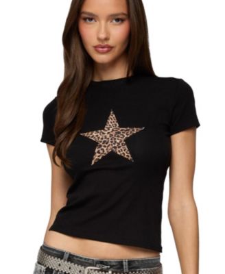 Women's Narla Leopard Star T Shirt