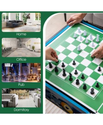 12-in-1 Combo Game Table Set with Foosball Air Hockey Pool Chess and Ping Pong