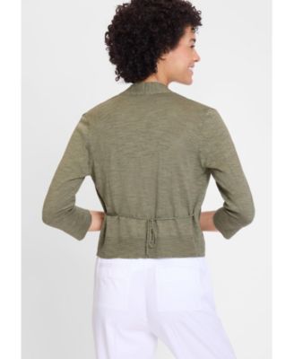 Women's Cropped Cardigan with Waist Tie