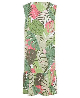 Women's Sleeveless Jungle Leaf Print Dress