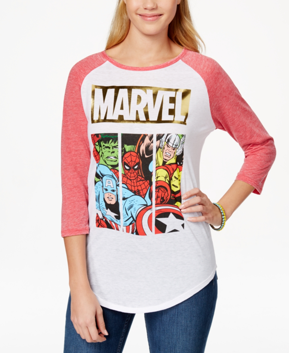 Freeze 24 7 Juniors Marvel Graphic Baseball T Shirt   Juniors Tops