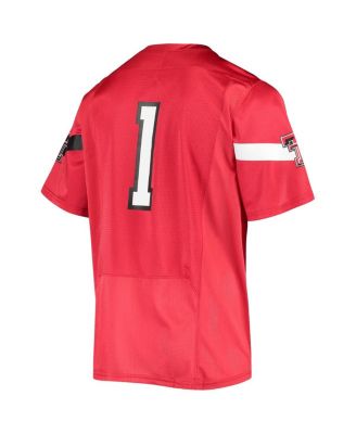 Men's #1 Texas Tech Red Raiders Logo Replica Football Jersey
